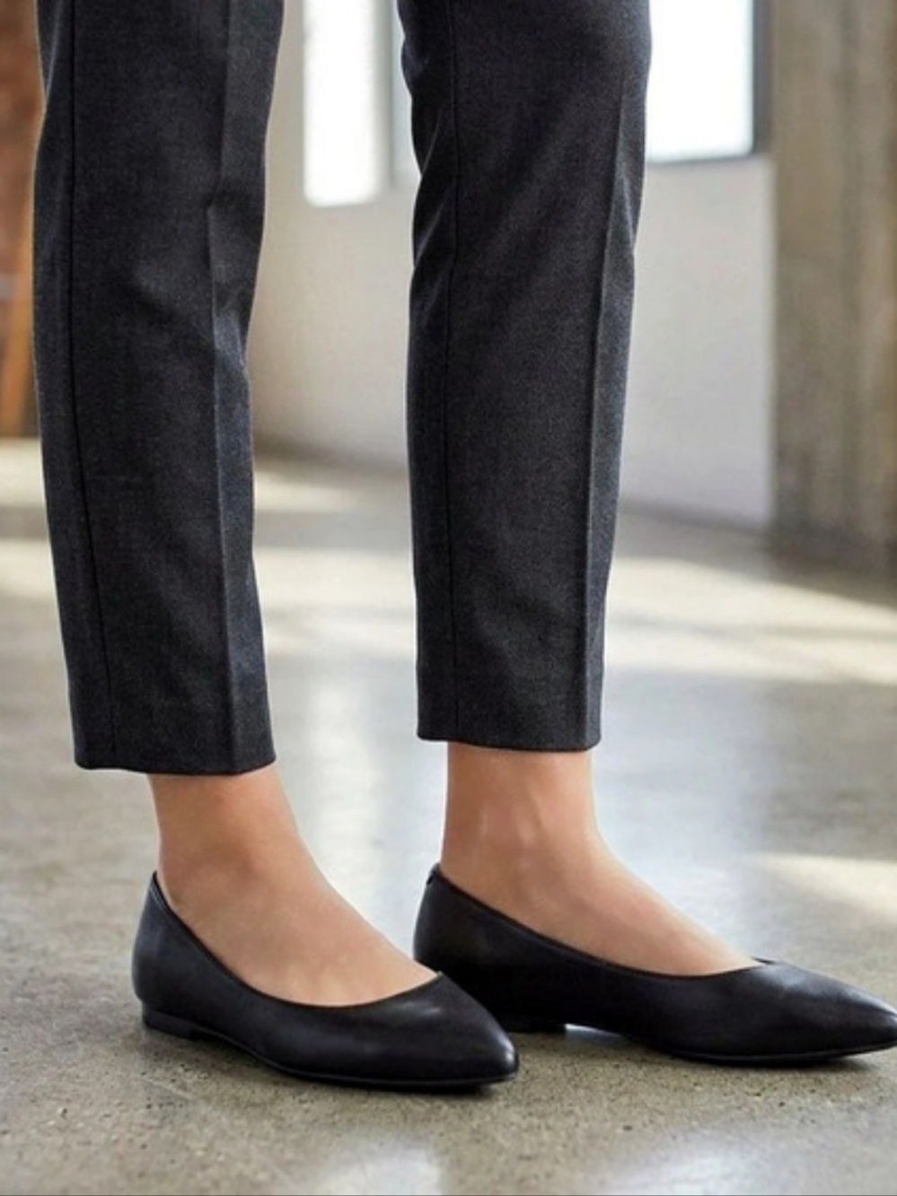 NWoB Amazon Essentials Pointed-Toe Ballet Flat Flats Black US 7.5 W